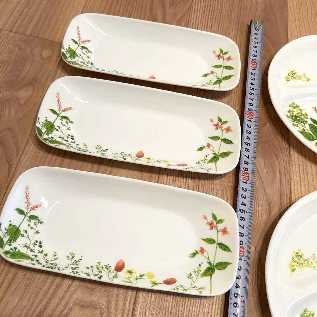 コレール　花柄陶器食器セット 6枚（長方形・丸型）　コレール　KORAIL