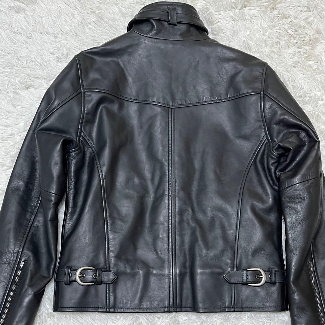 美品✨リューグーレザーズ シングルライダース カウレザー ブラック 重厚感