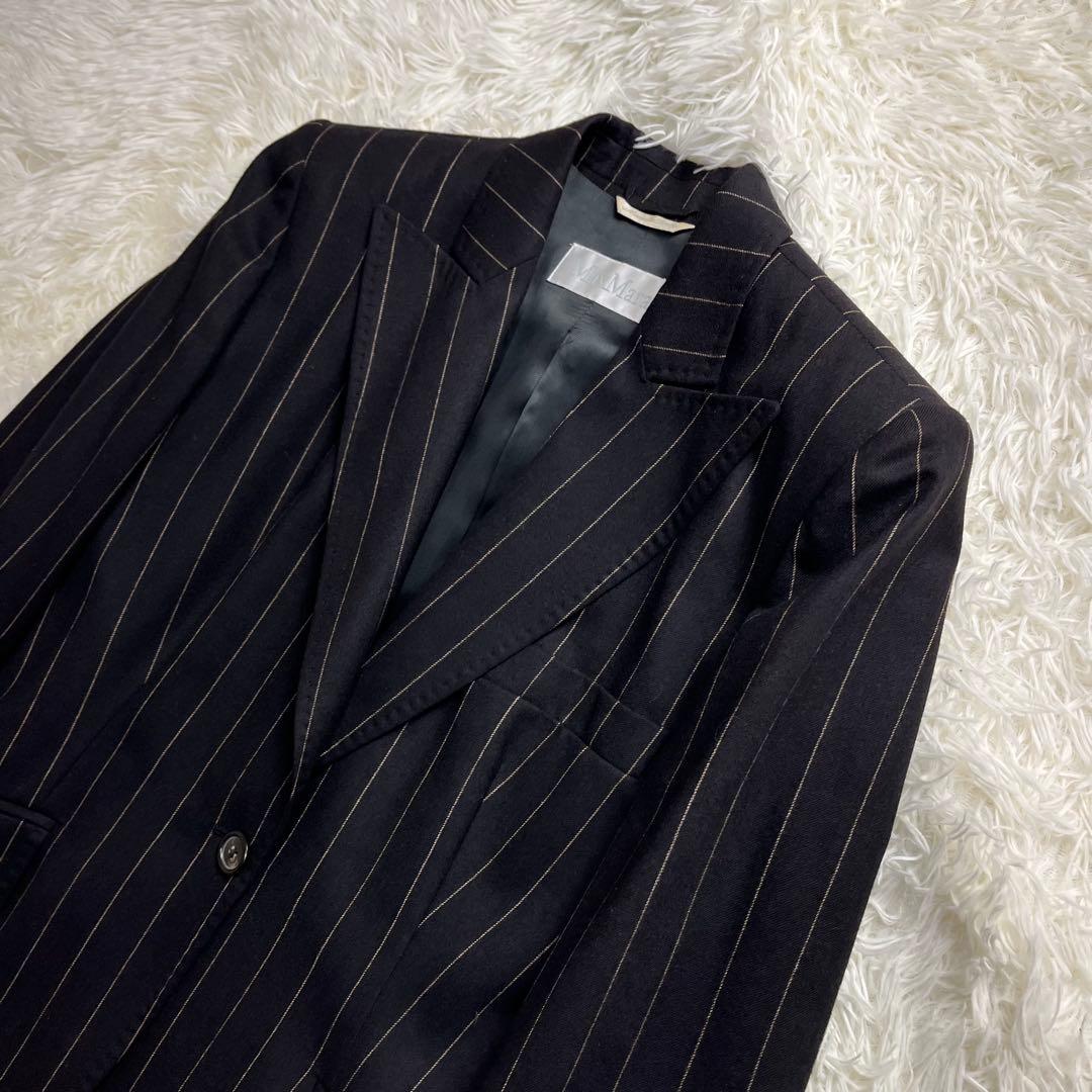 Max Mara パンツスーツ セットアップ 白タグ ストライプ 42 XL
