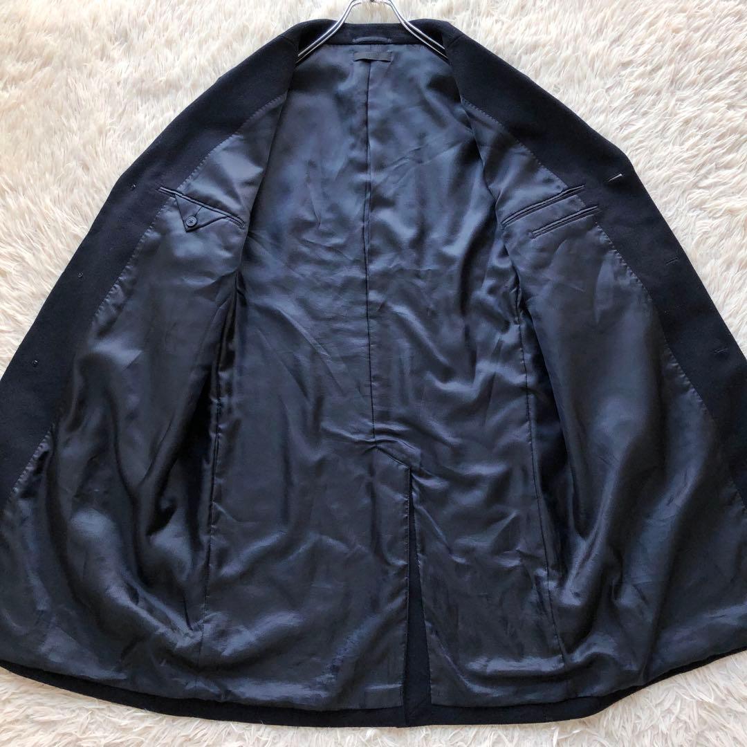 【美品 超希少サイズXL】ユニクロ　チェスターコート　紺　ウールカシミヤ　ロング