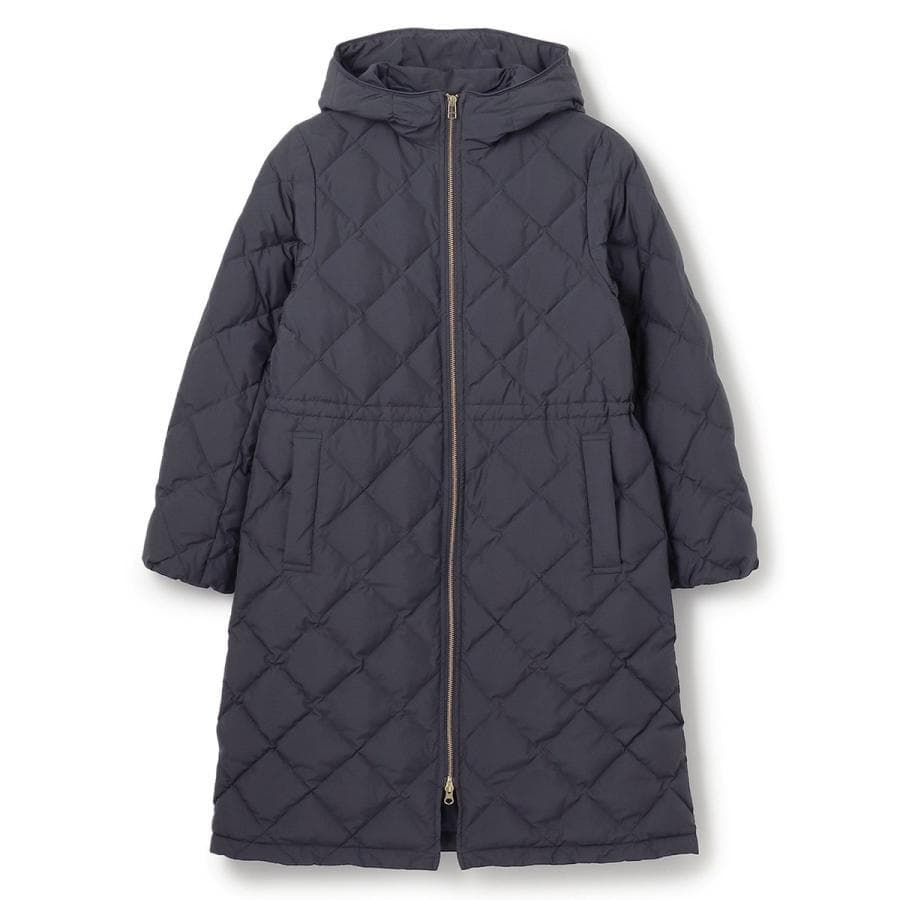 美品 VERYベストダウン大賞 TAION×UNFILO Aラインコート L紺