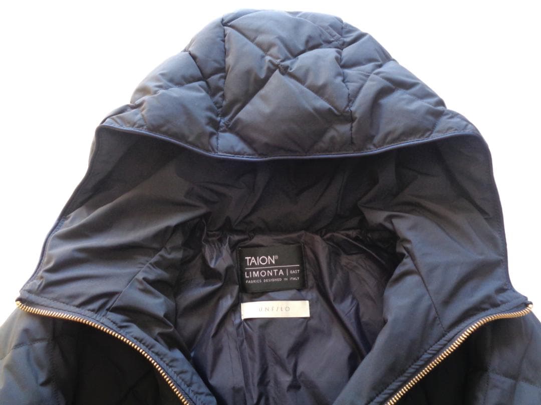 美品 VERYベストダウン大賞 TAION×UNFILO Aラインコート L紺