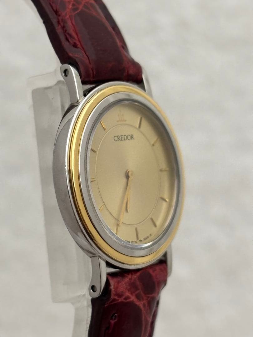 【美品】セイコー クレドール 18KT クォーツ【2F70-0150】【稼働品】