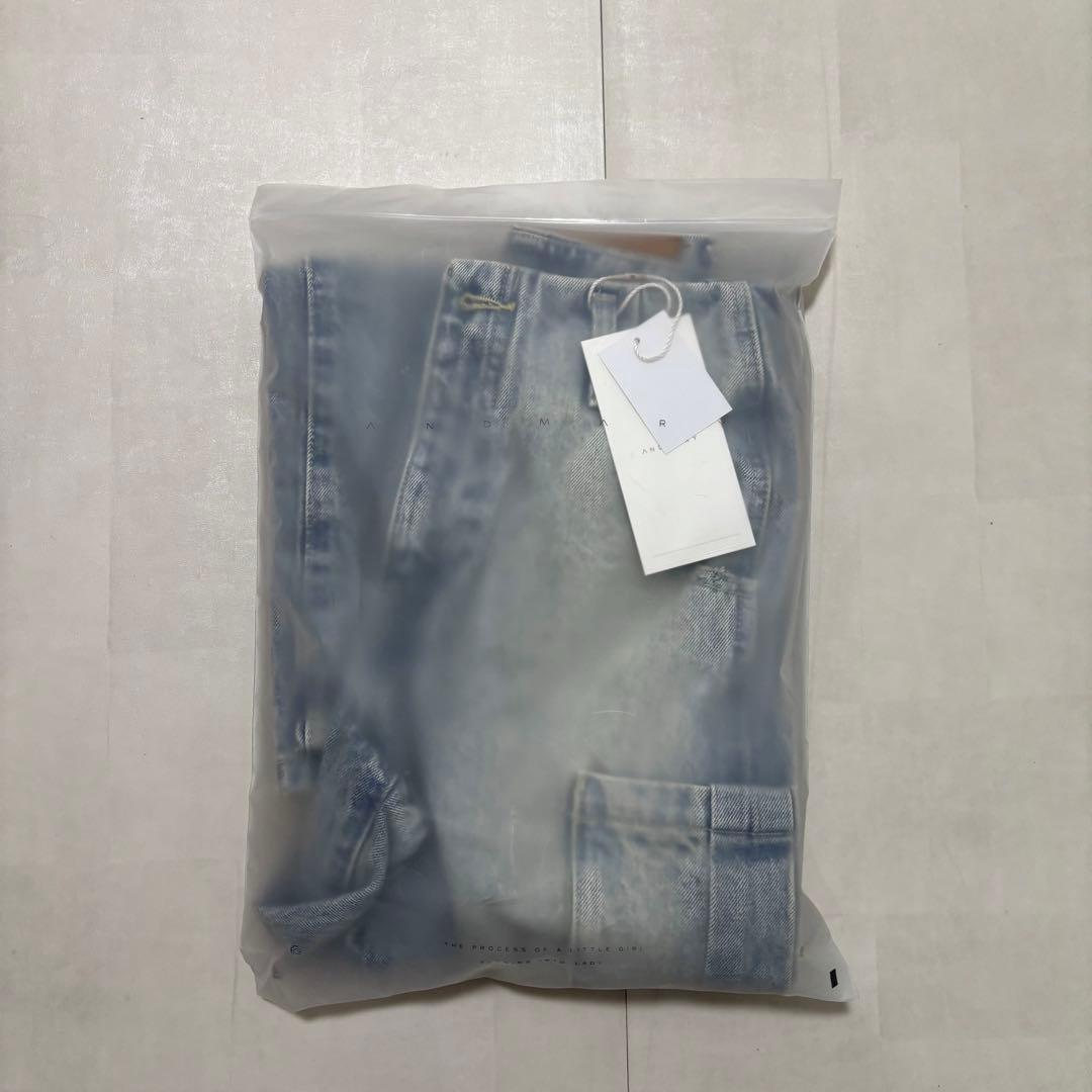 パンツ back ribbon denim cargo pants / AND MARY