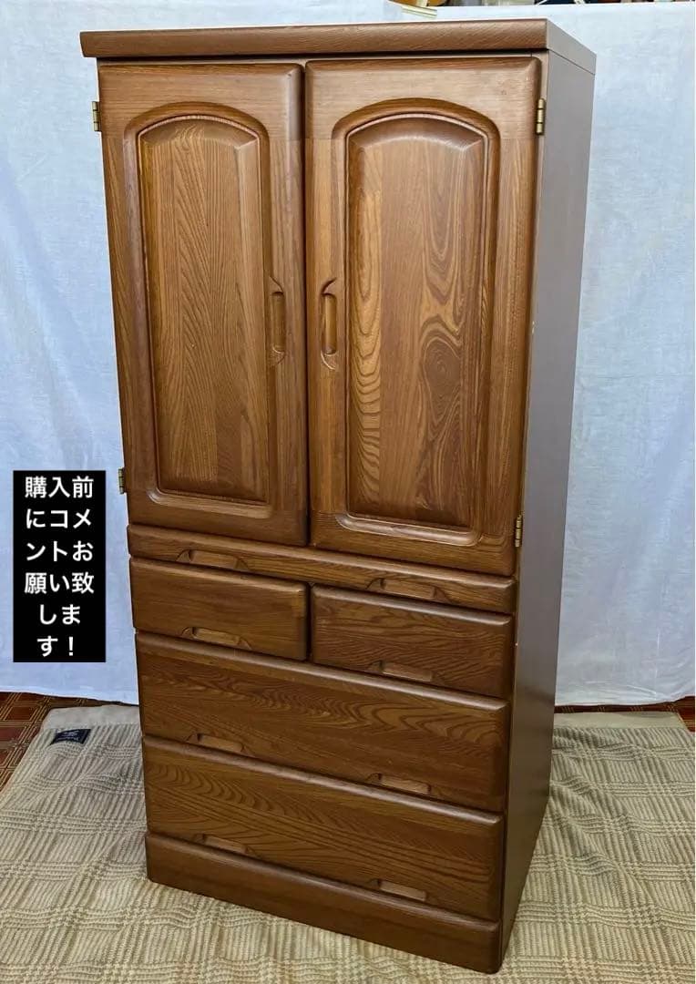【アンティーク】天然木 キャビネット ミドル仏壇 モダン 引出し棚