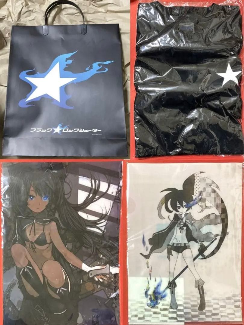 【新品】ブラック★ロックシューター Ｔシャツ(XL)　クリアファイルセット