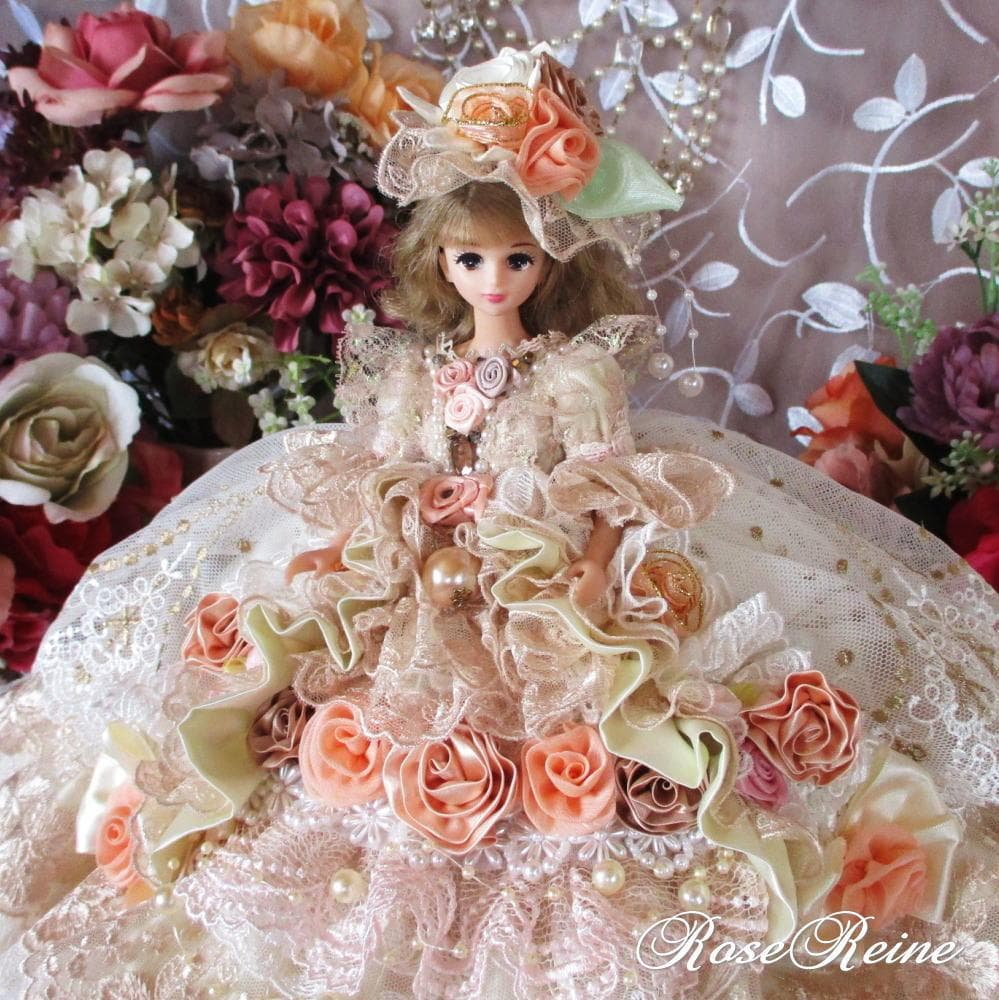 fページ アンネローゼ王妃 高貴なハニーピンクのミルフィーユドールドレス