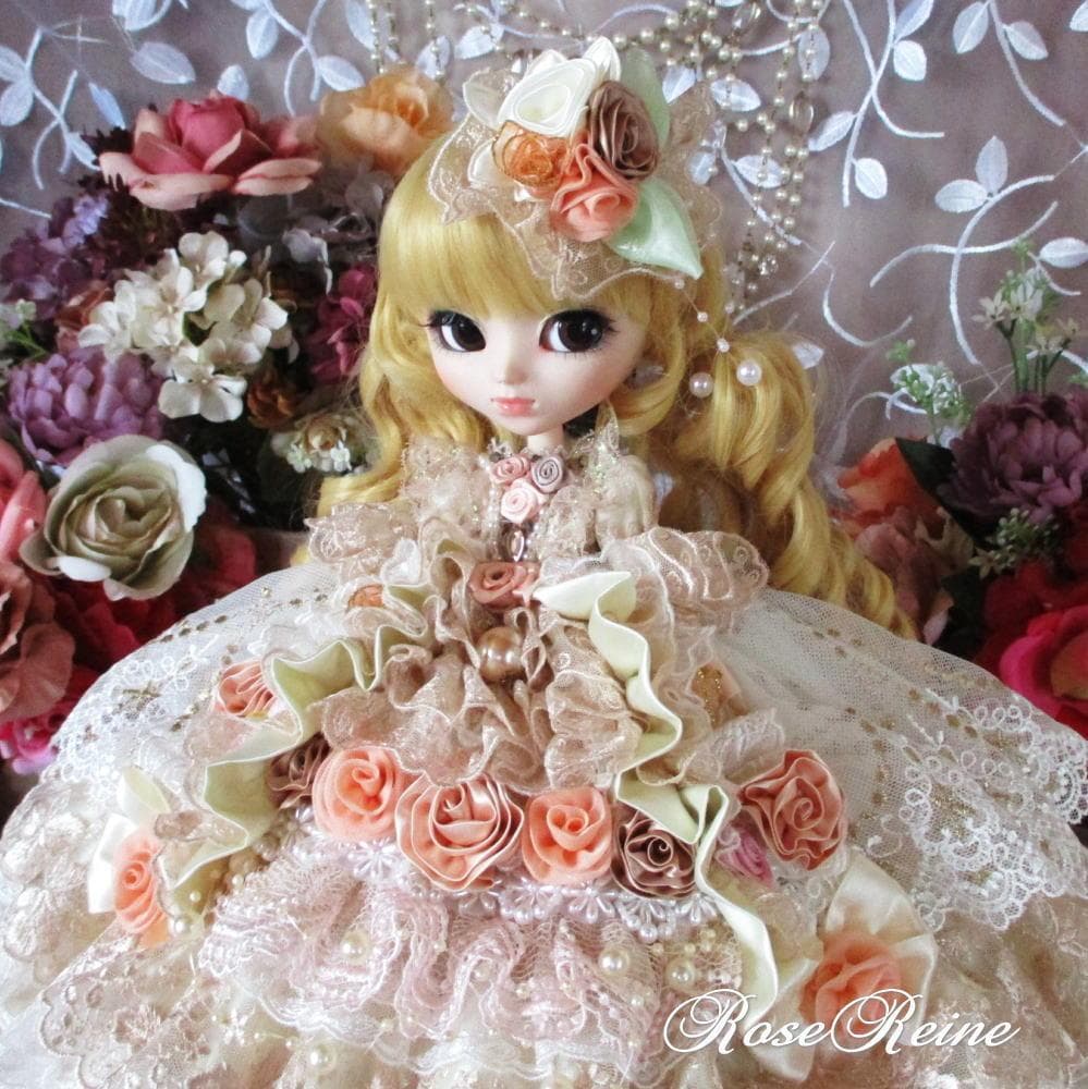 fページ アンネローゼ王妃 高貴なハニーピンクのミルフィーユドールドレス