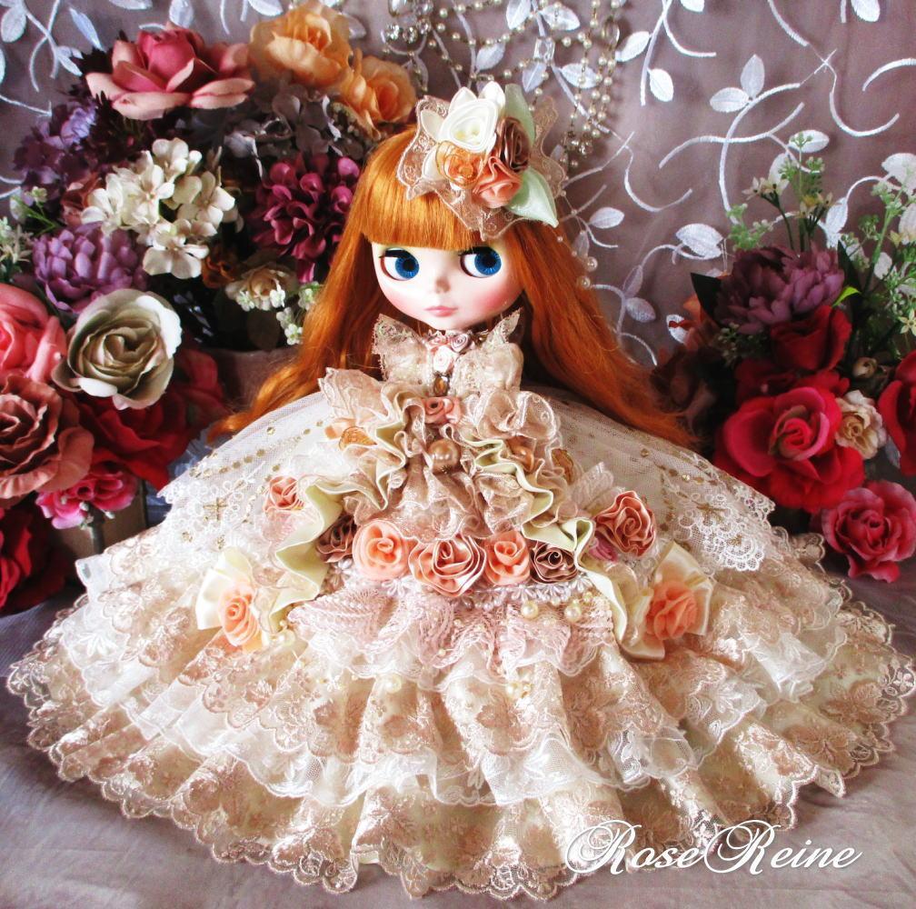 fページ アンネローゼ王妃 高貴なハニーピンクのミルフィーユドールドレス