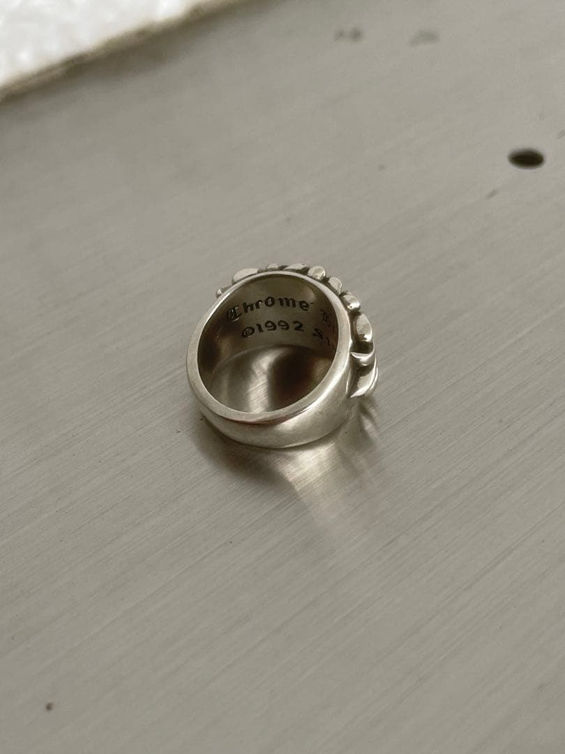 クロム風シルバーリング12号　即日発送 Chrome Heartsモチーフ
