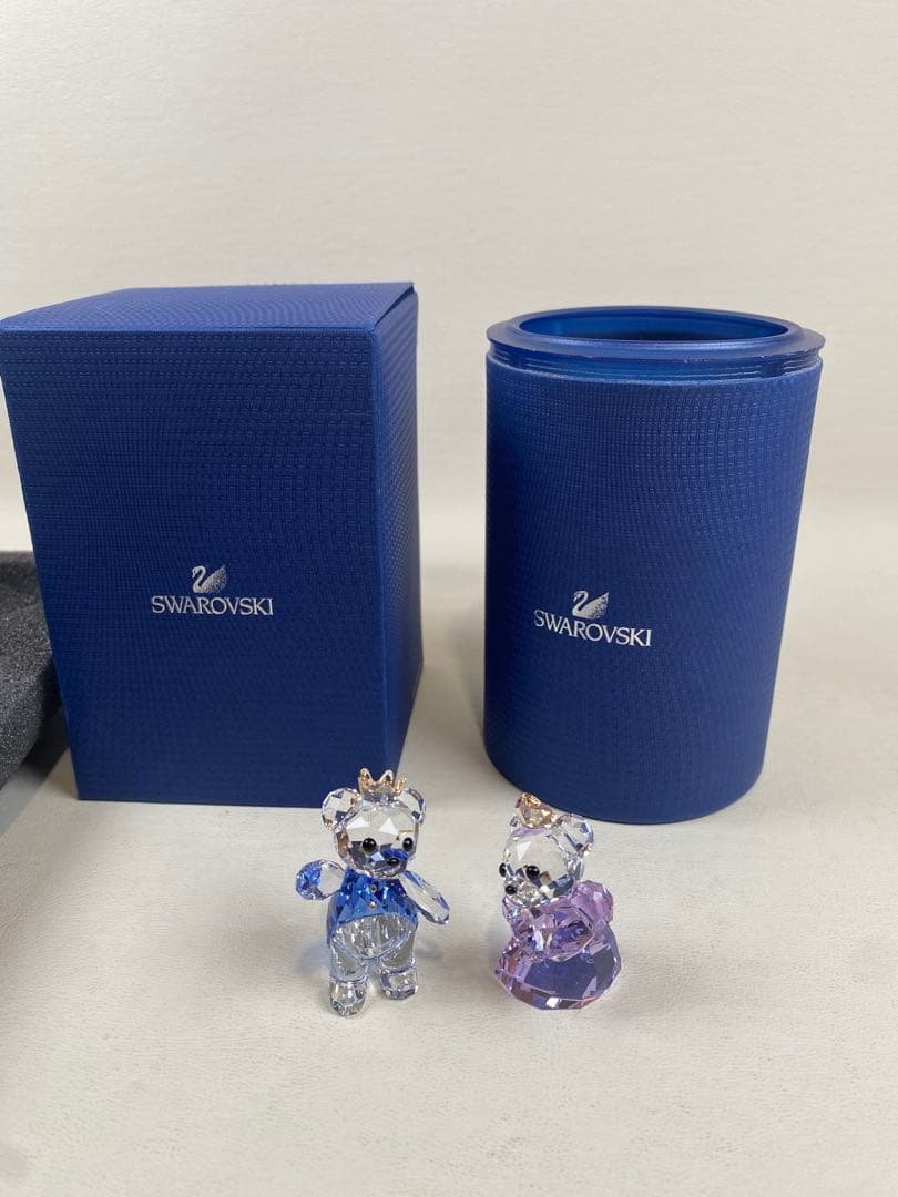 置物 SWAROVSKI KRIS BEAR PRINCE&PRINCESS