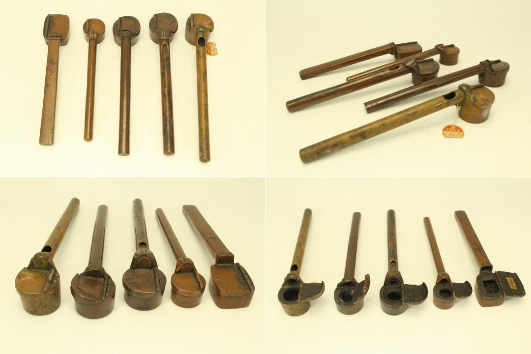 古銅 矢立 文房具 筆筒 十六個 まとめて(A564)