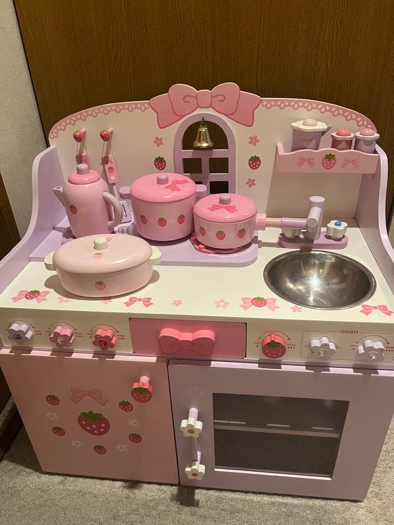 マザーガーデン　希少　リボンベル　キッチン　おままごと　野いちご　DXキッチン
