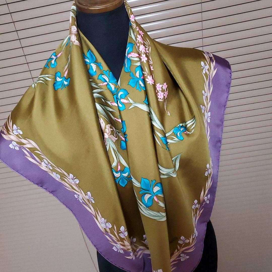 HERMES カレ90 花咲く馬　h.d´origny シルクスカーフ
