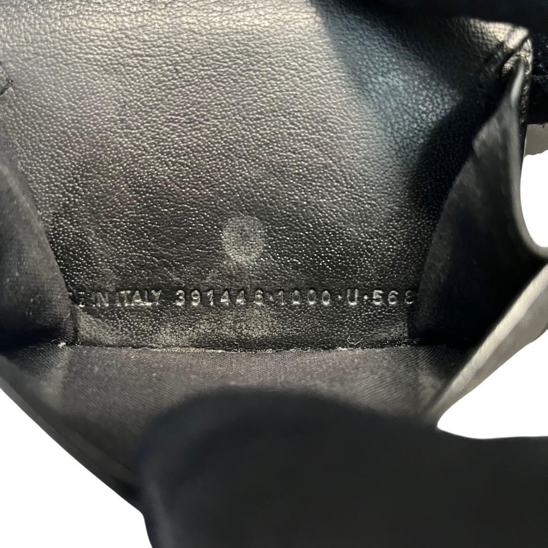 希少✨バレンシアガ ペーパーミニウォレット 三つ折り財布 ロゴ刻印 ブラック