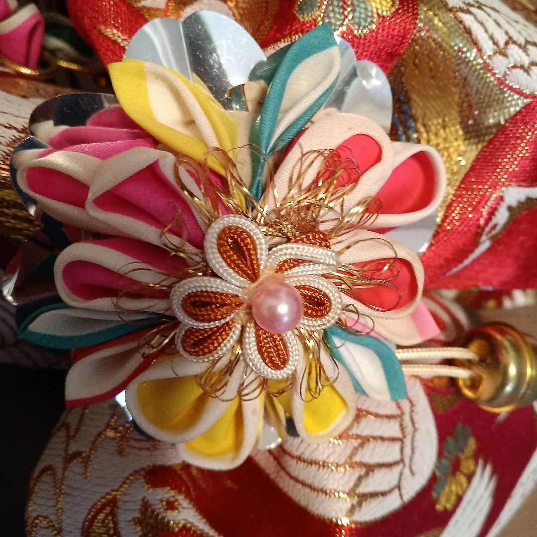 最終京染四つ身絵羽七五三アンティーク9点セット♡鶴柄♡刺繍♡地紋有ります。レトロ