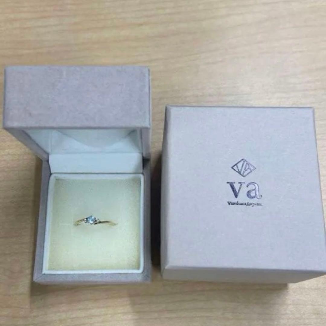 ヴァンドーム青山 アクアマリン・ダイヤモンド・ゴールドリング7号 保証書付