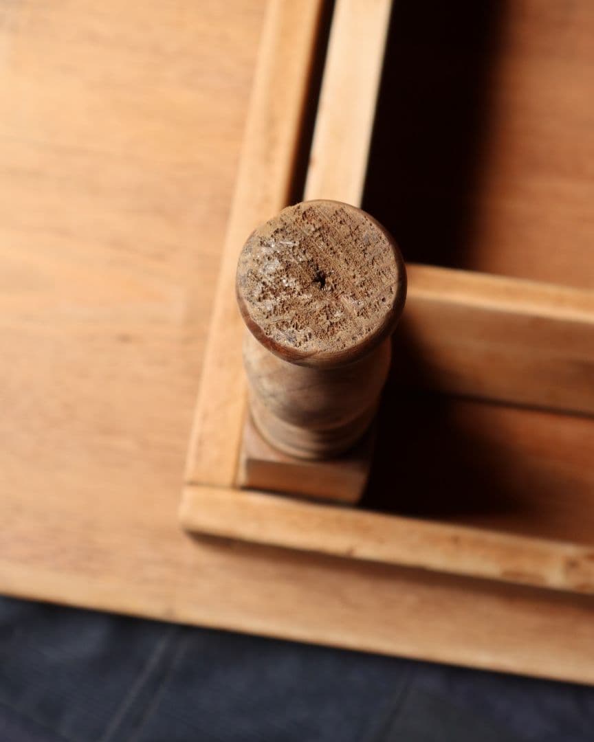 最終お値下げ 大きめサイズのろくろ脚角ちゃぶ台　古道具 古家具 ローテーブル