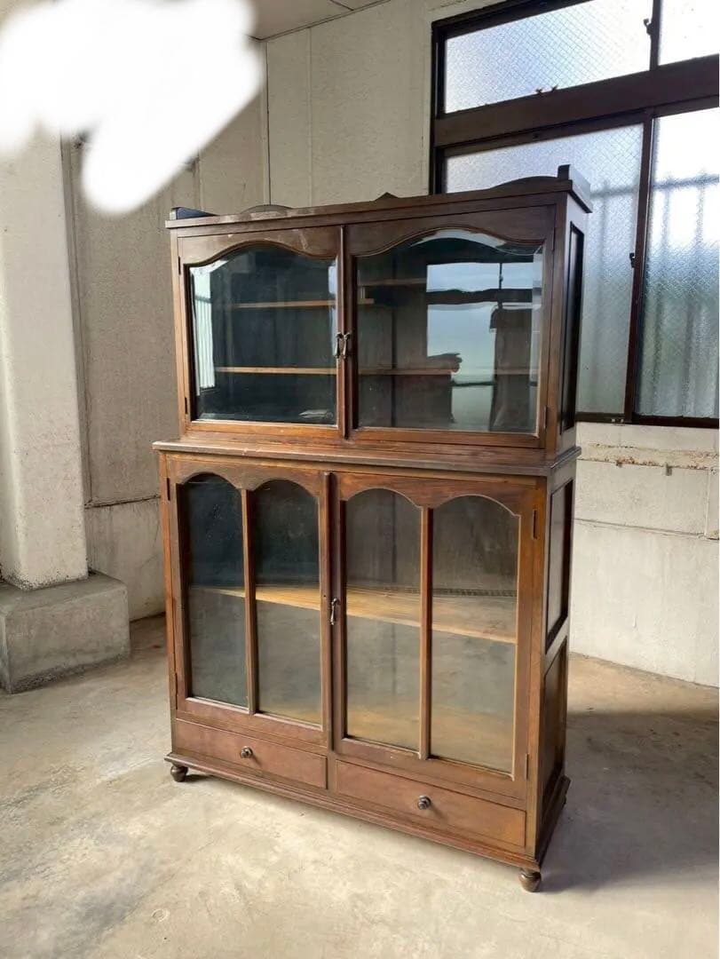 激レア‼️イギリス　アンティーク　丸足　キュリオケース　什器　キャビネット　英国
