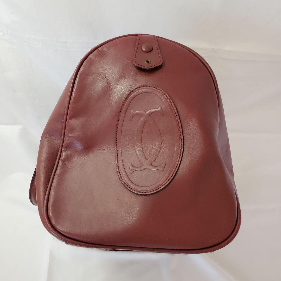 Cartier バーガンディ ボストンバッグ