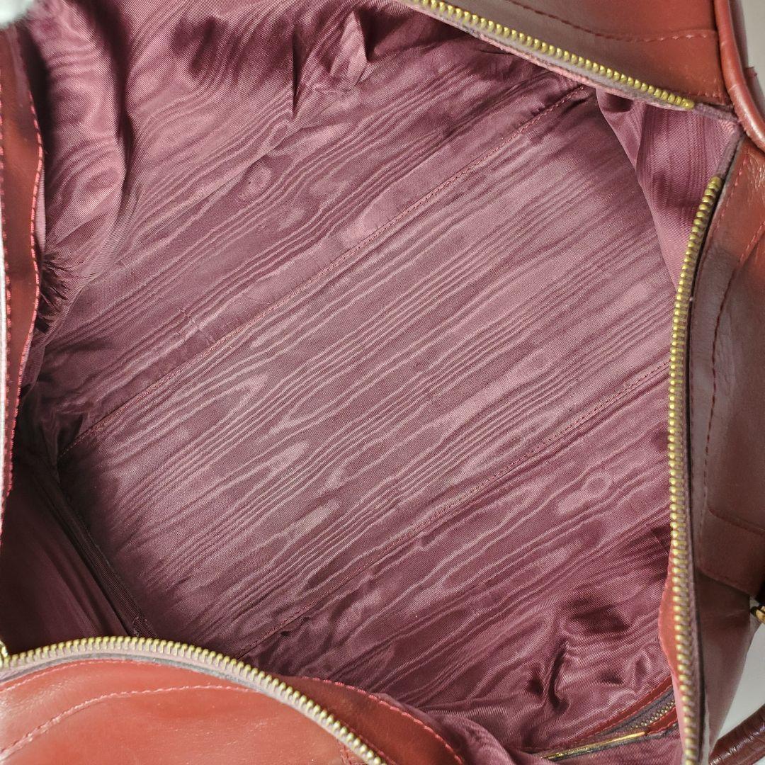 Cartier バーガンディ ボストンバッグ