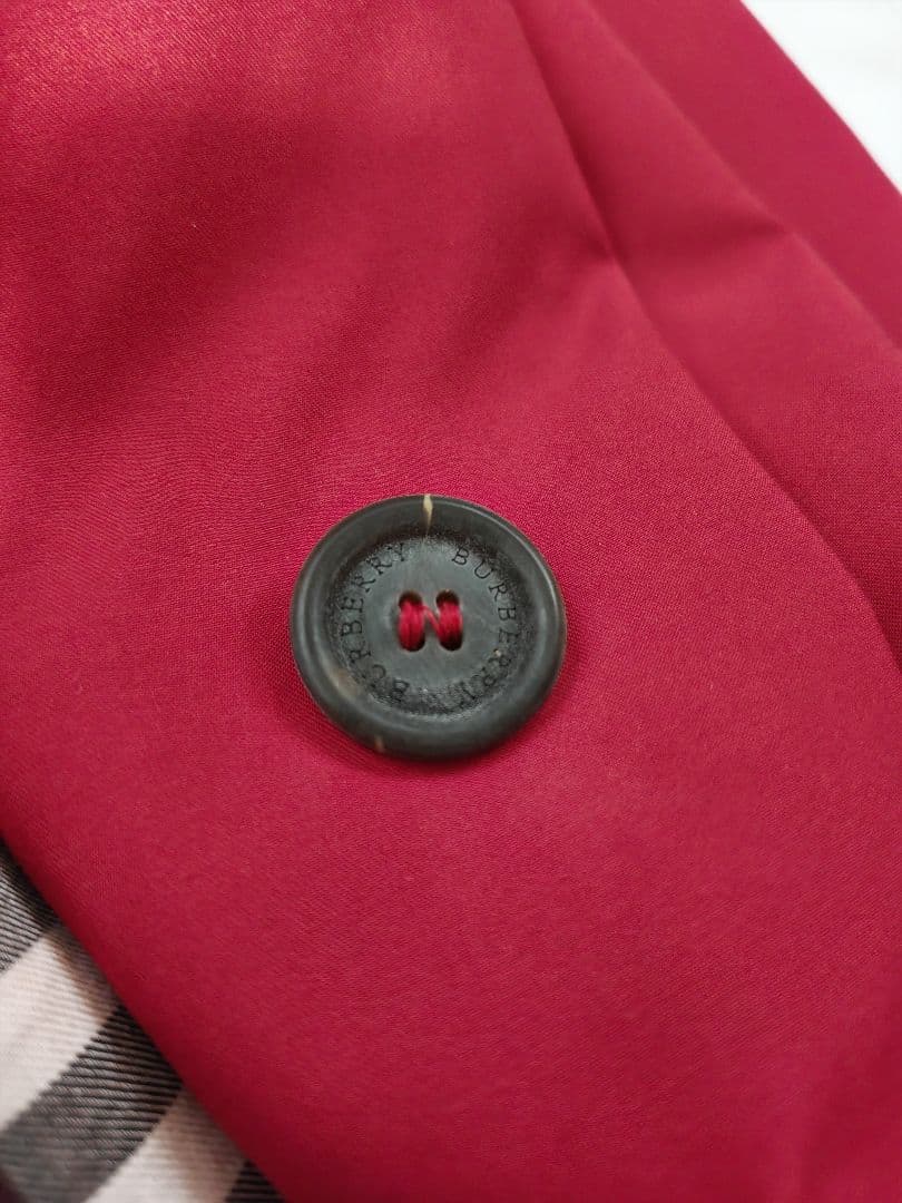 Burberry 赤 ステンカラーコート 美品