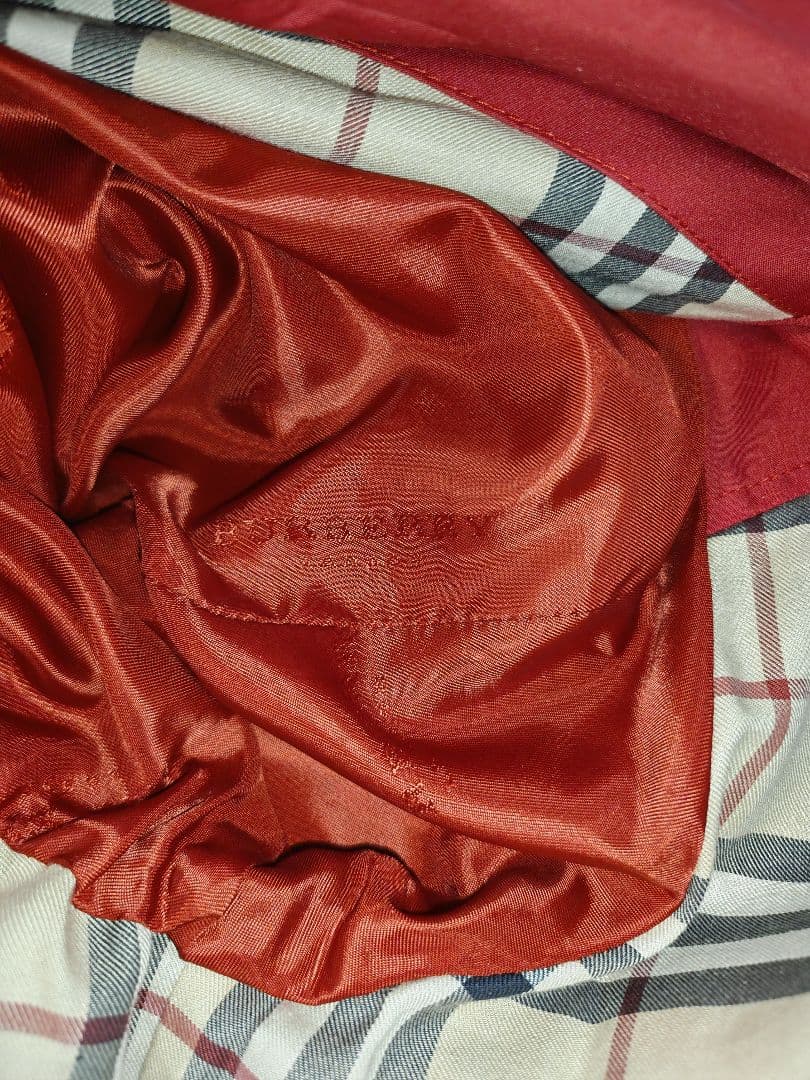 Burberry 赤 ステンカラーコート 美品