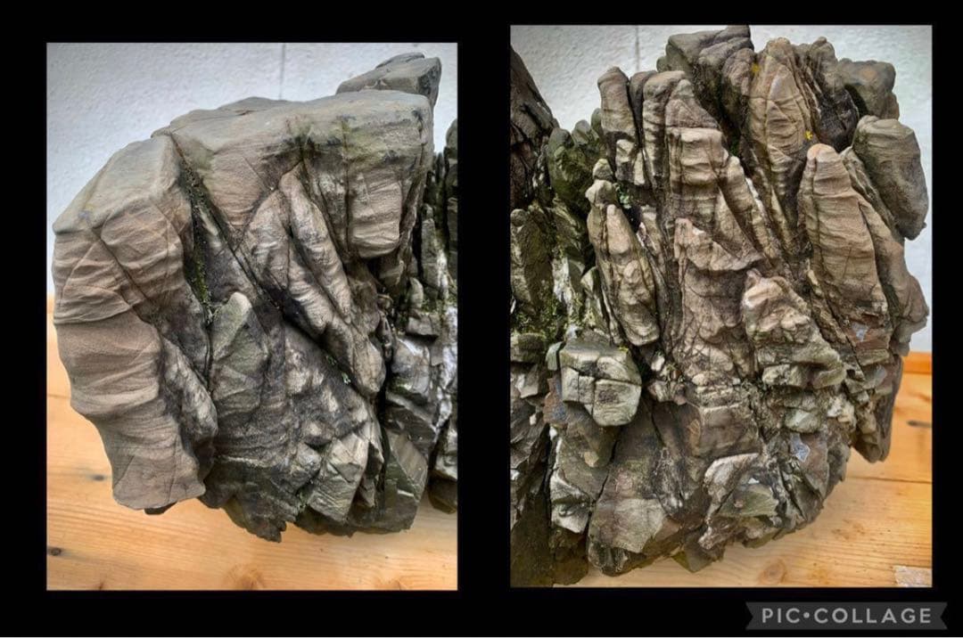 抹香石 滝石 庭石  横36×高30(cm) 35kg  自然石 置物