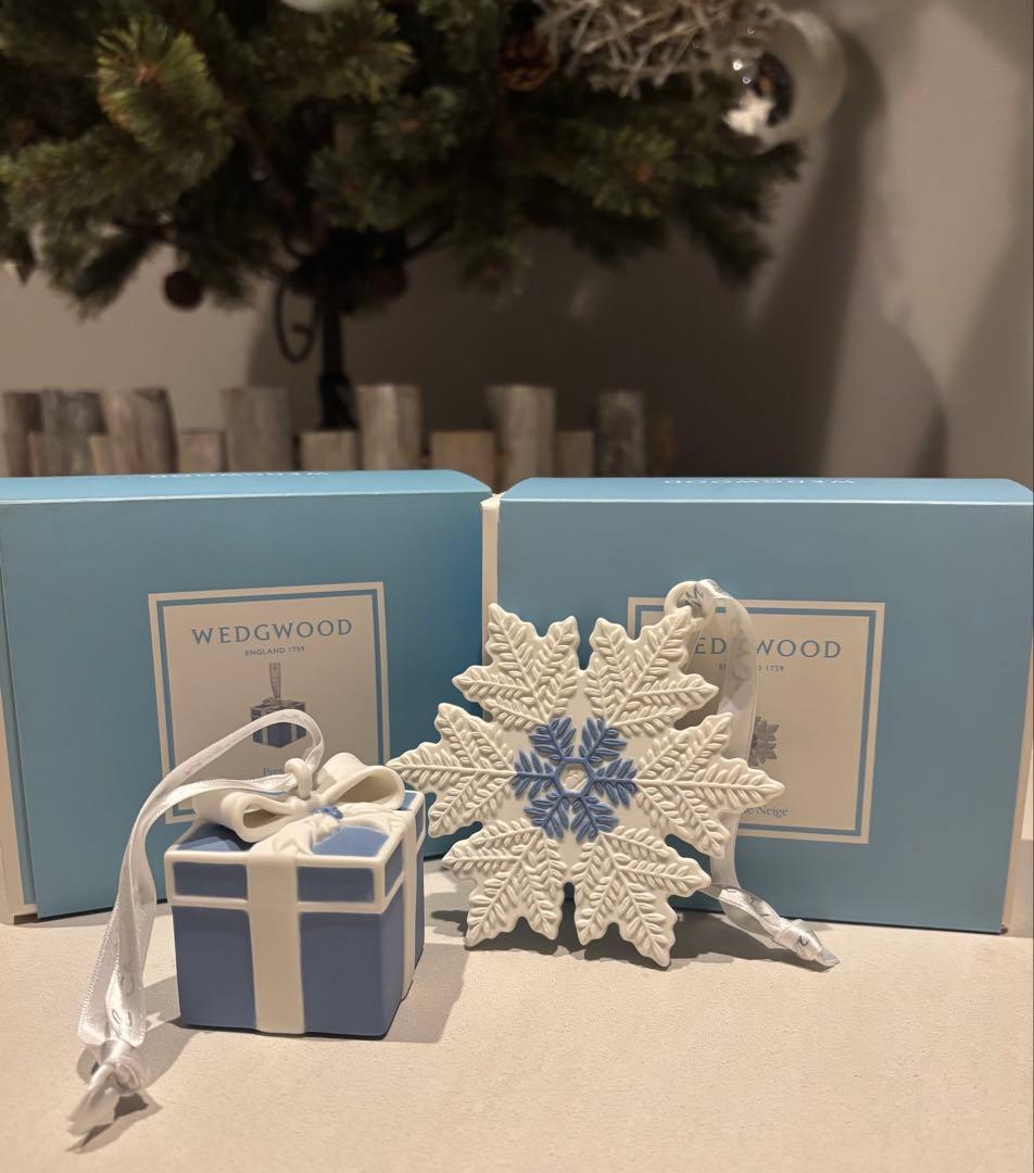  雪の結晶　ブルーボックス　オーナメント　クリスマス