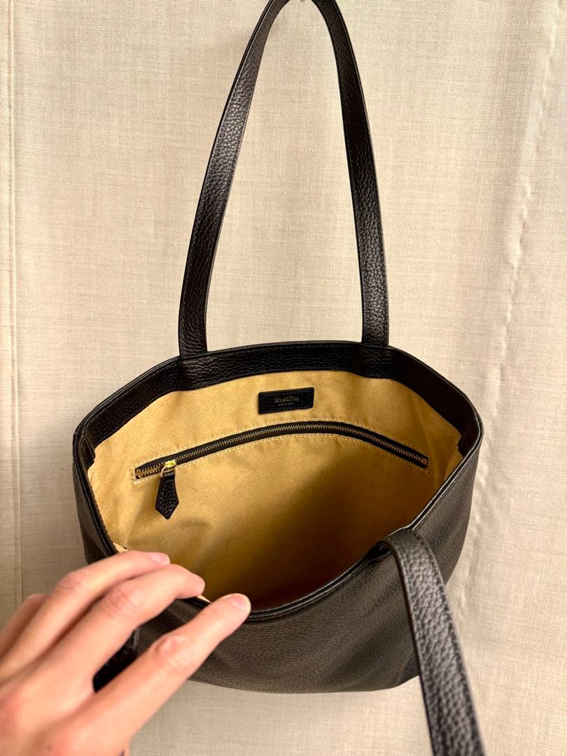 【超美品】HushTugハッシュタグ　レザー　スマートトートバッグシボ革ブラック