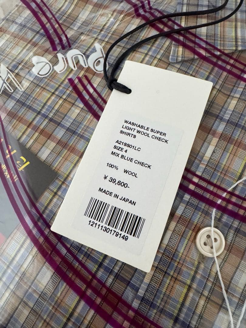 トップス AURALEE WASHABLE SUPER LIGHT WOOL CHECK