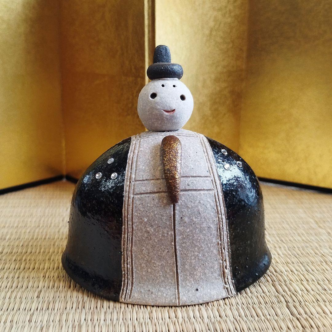 値下げ【新品・未使用】屏風・ぼんぼり付き　信楽焼　雛人形　ひな祭り