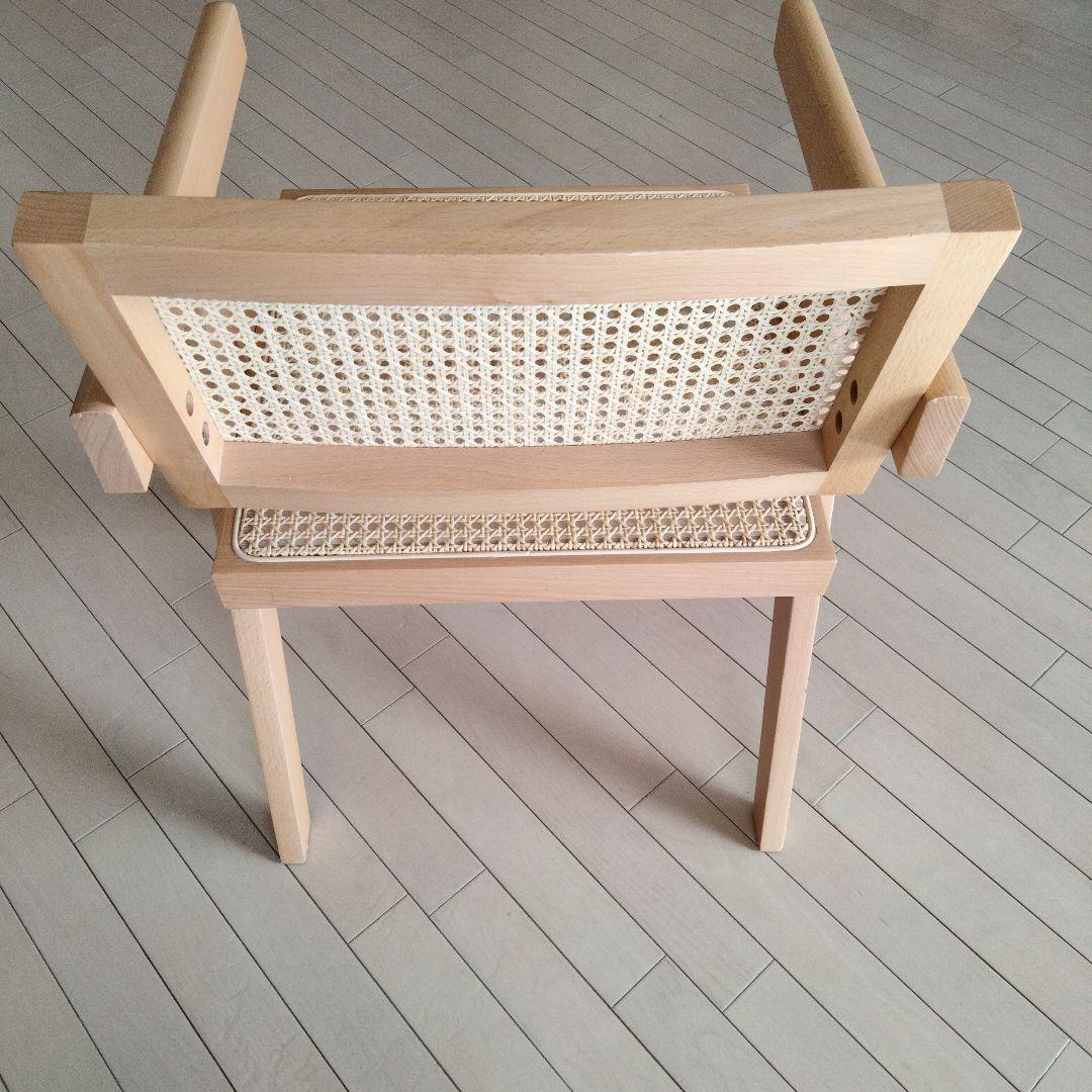 ピエールジャンヌレ風 ラタンチェア イス　一人掛け アームチェア リプロダクト