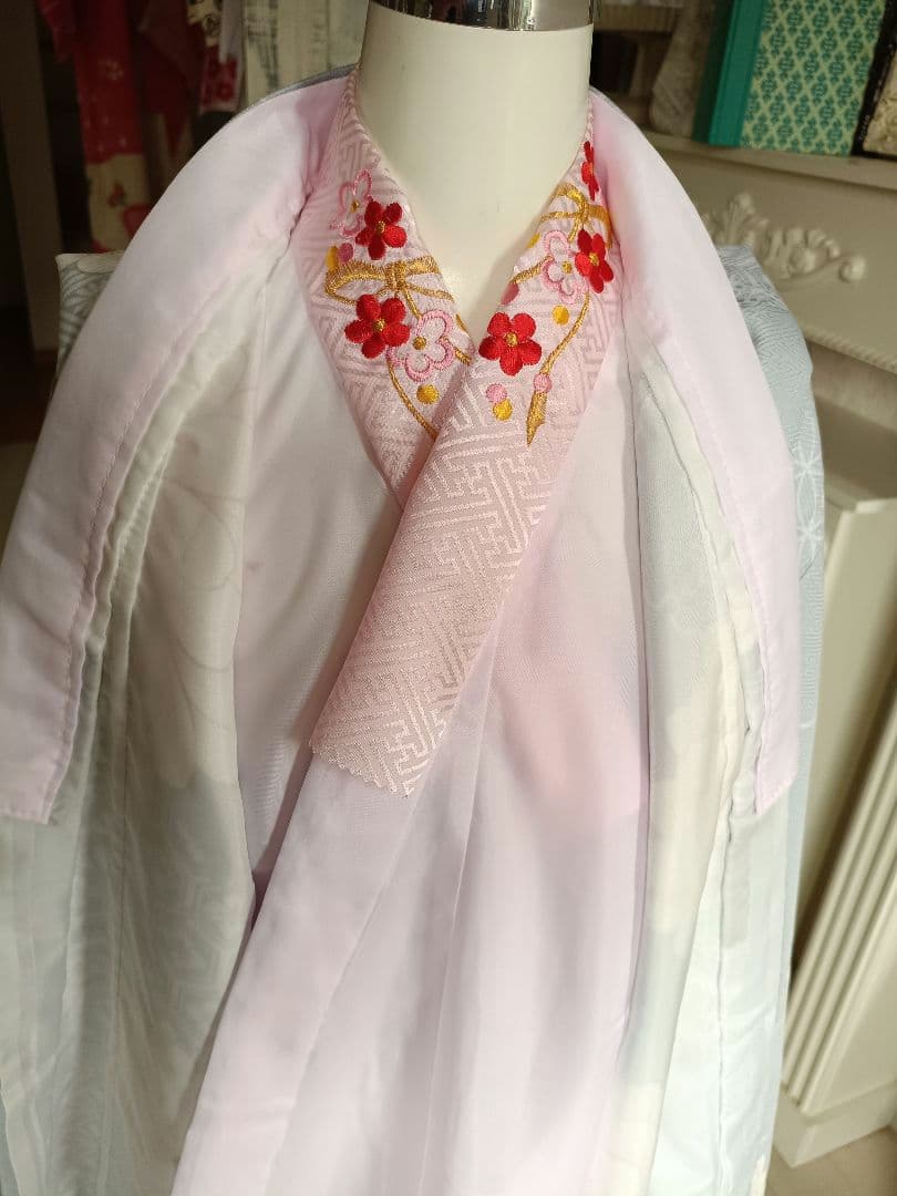 新品☆ブルーグレーの着物と作り帯☆七五三ハーフ成人式フルセット