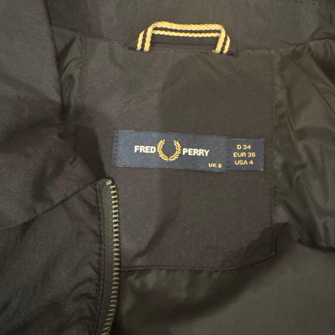 【FRED PERRY 】ブラックナイロンジャケット UK 8
