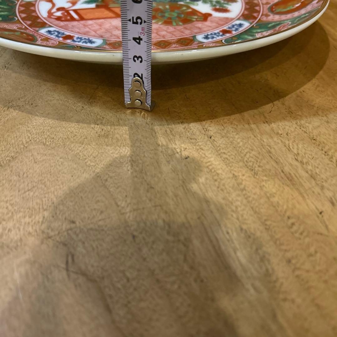 有田焼　古伊万里　裏面春画飾皿　赤絵　大皿