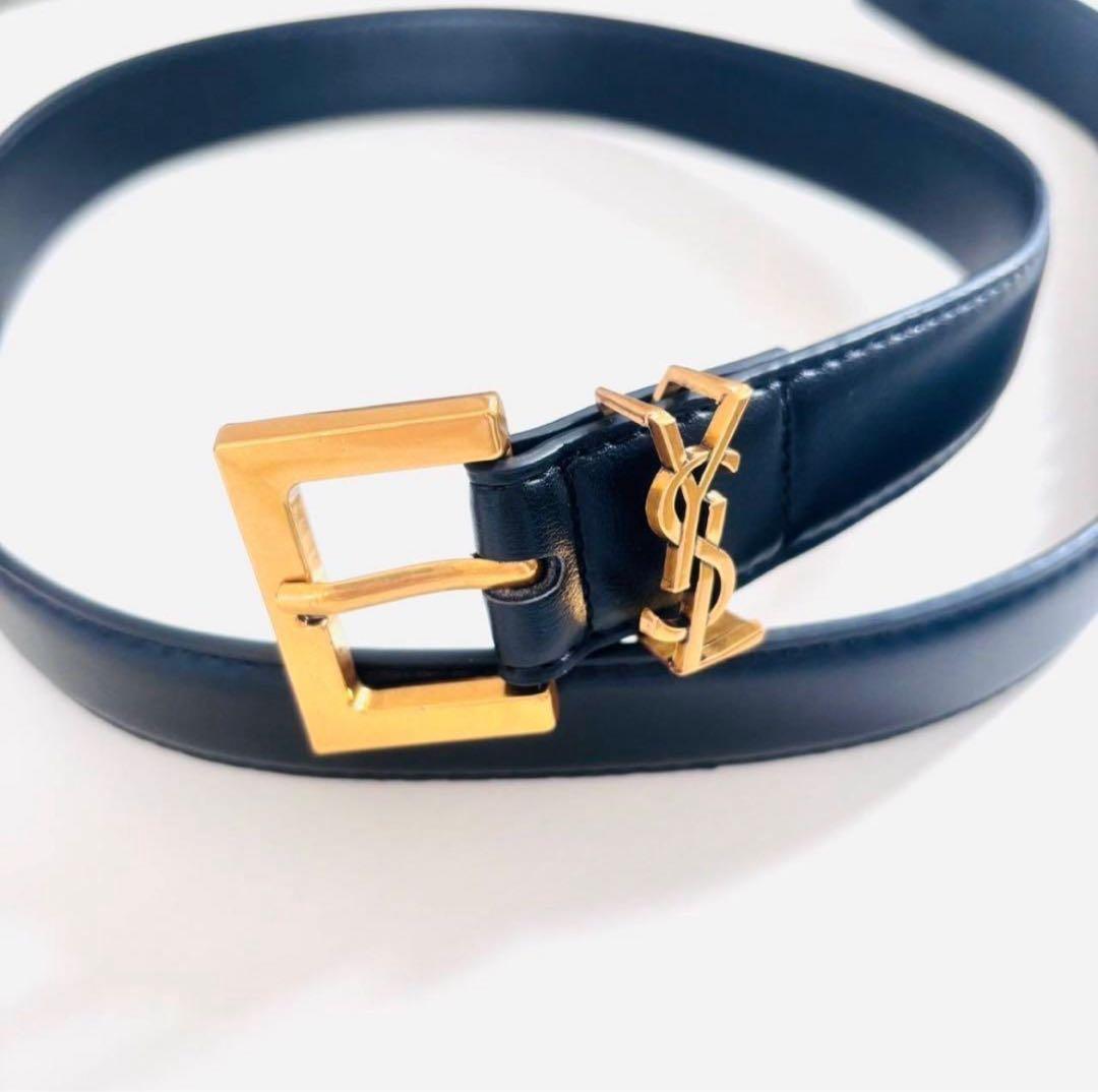 SAINT LAURENT サンローラン　黒 レザー ベルト