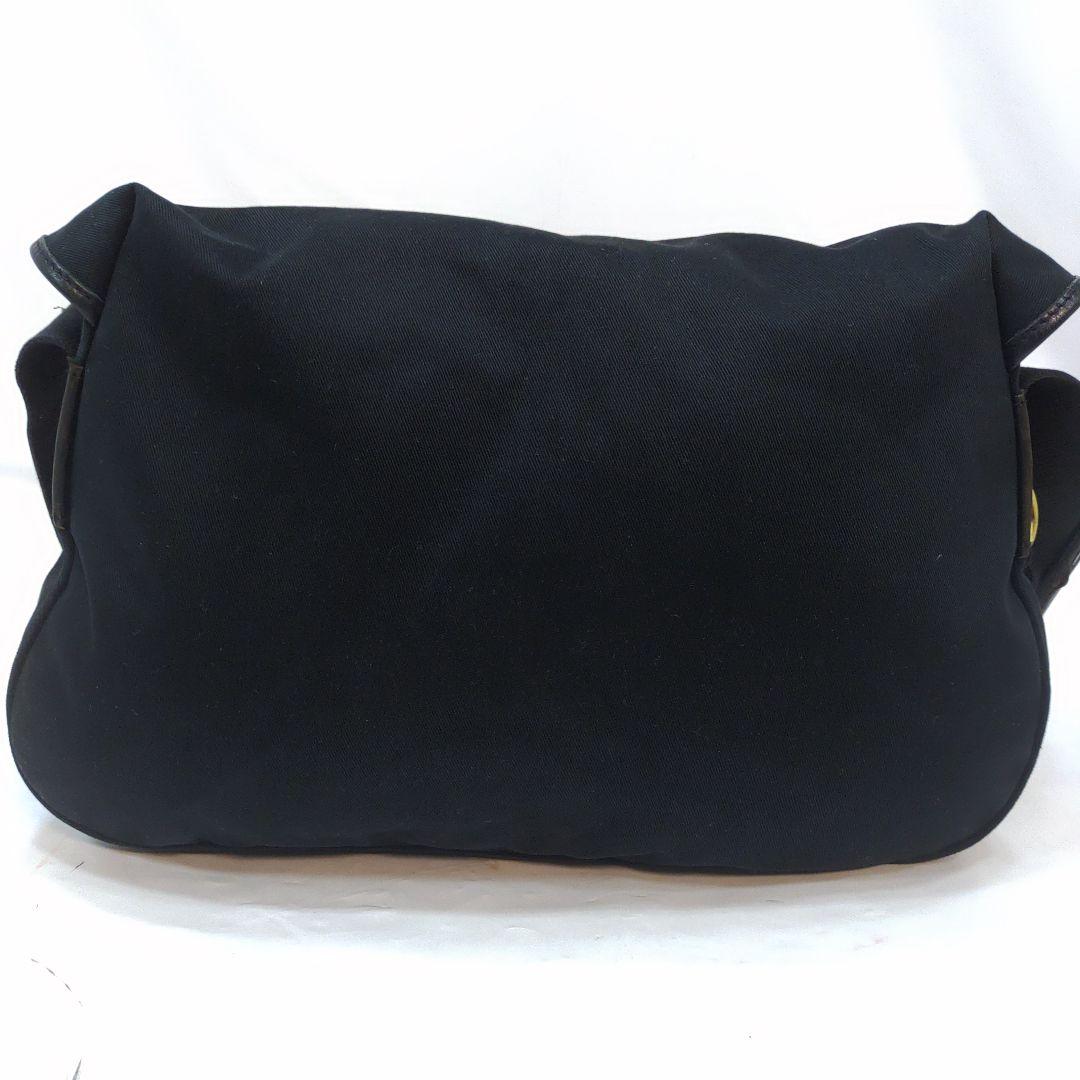 ブレディ アリエルトラウト ラージ メッセンジャーバッグ レザー×キャンバス 黒