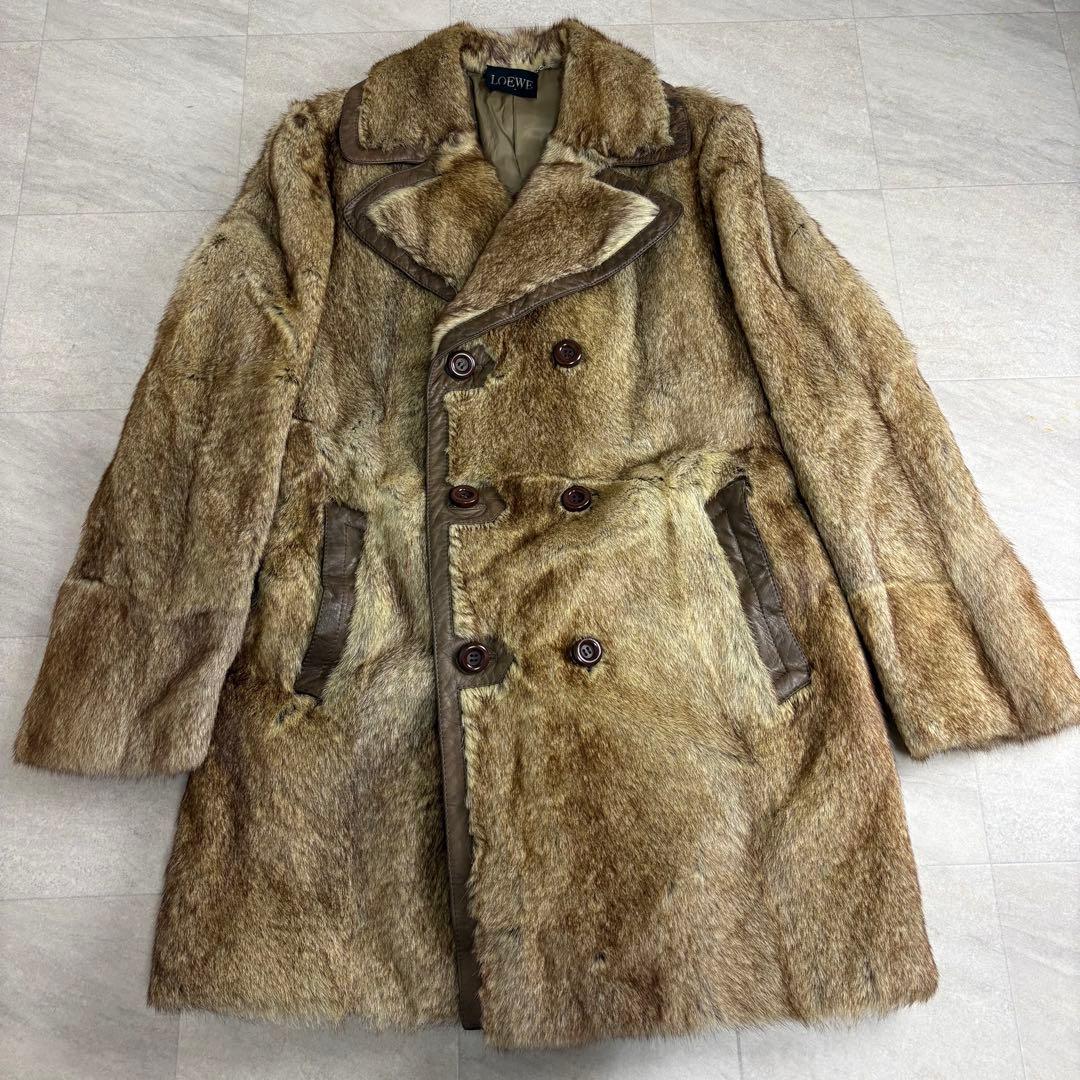 LOEWE ロエベ 毛皮 メンズコート ファーコート　ダブル vintage