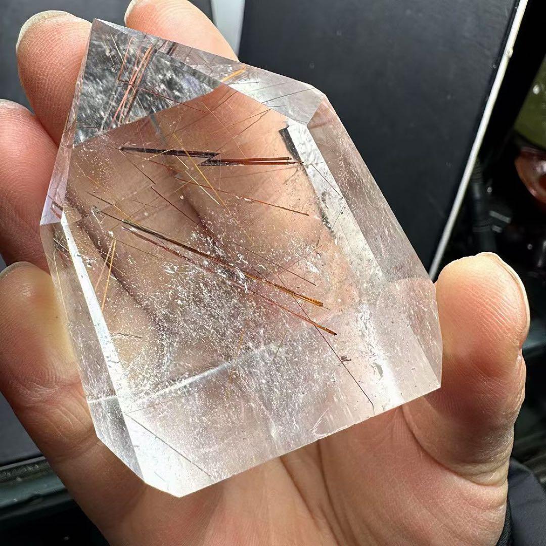 天然石ルチルクォーツのポイント　置物G.541