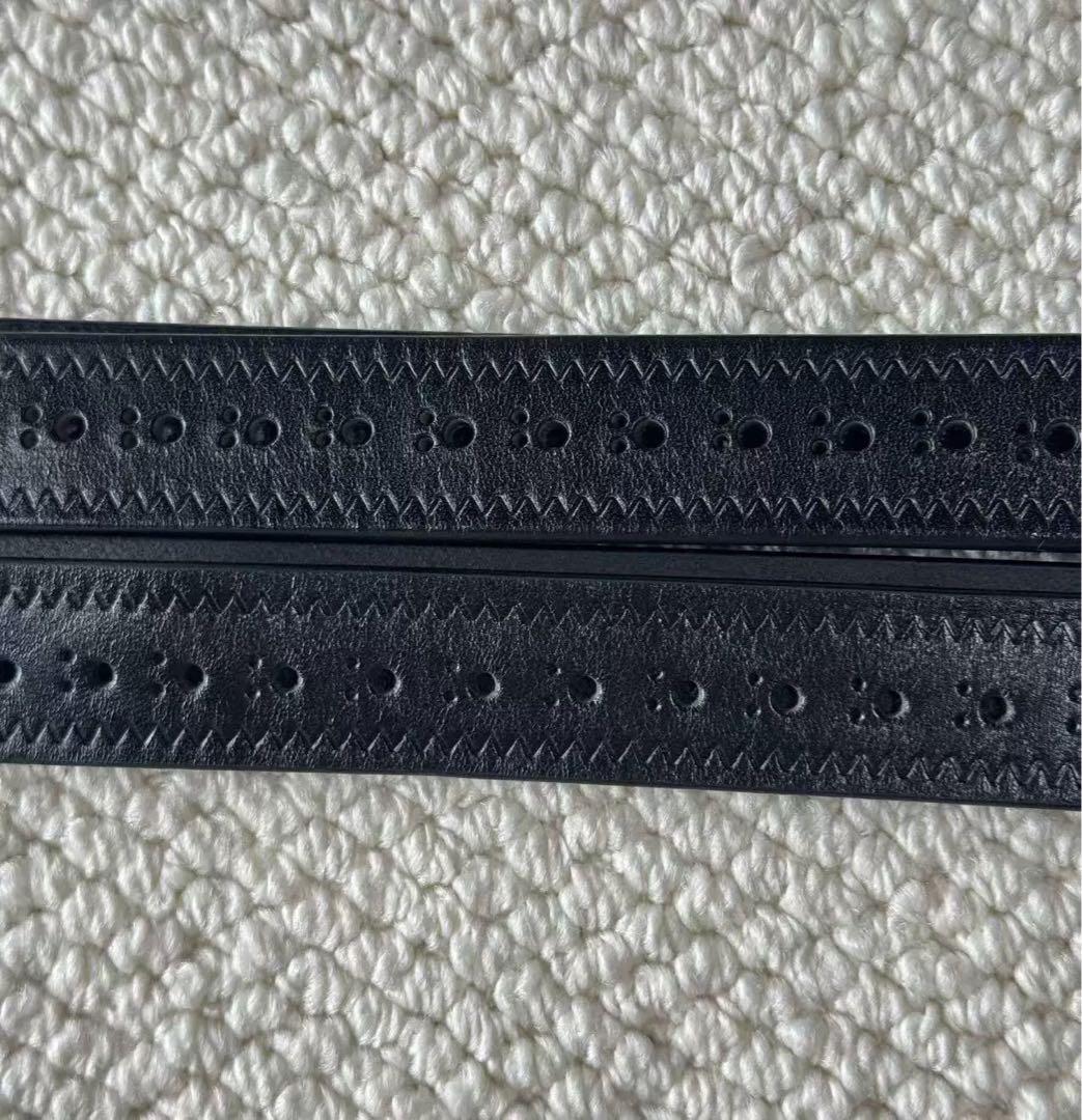 小物 NAMACHEKO BROGUE BELT SILVER BLACK