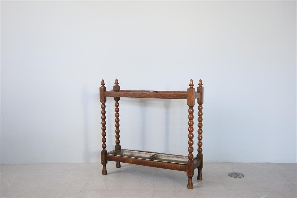 英国アンティーク木製傘立て/アンブレラスタンド/玄関インテリア(91-52)