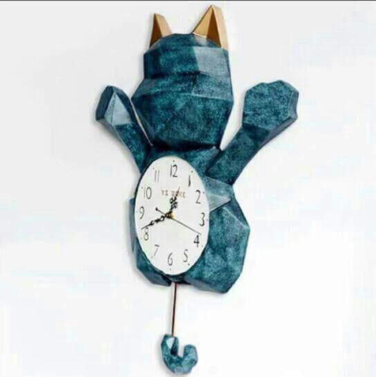 壁掛け時計 クロック かけ時計 ．掛け時計 猫柄 振り時計