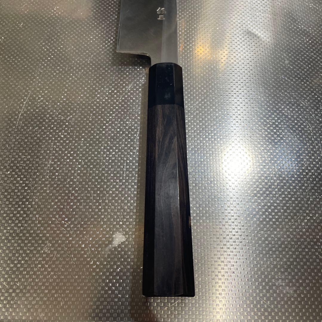 【堺打刃物】銀三鋼 切付240mm 黒檀八角水牛柄　和包丁