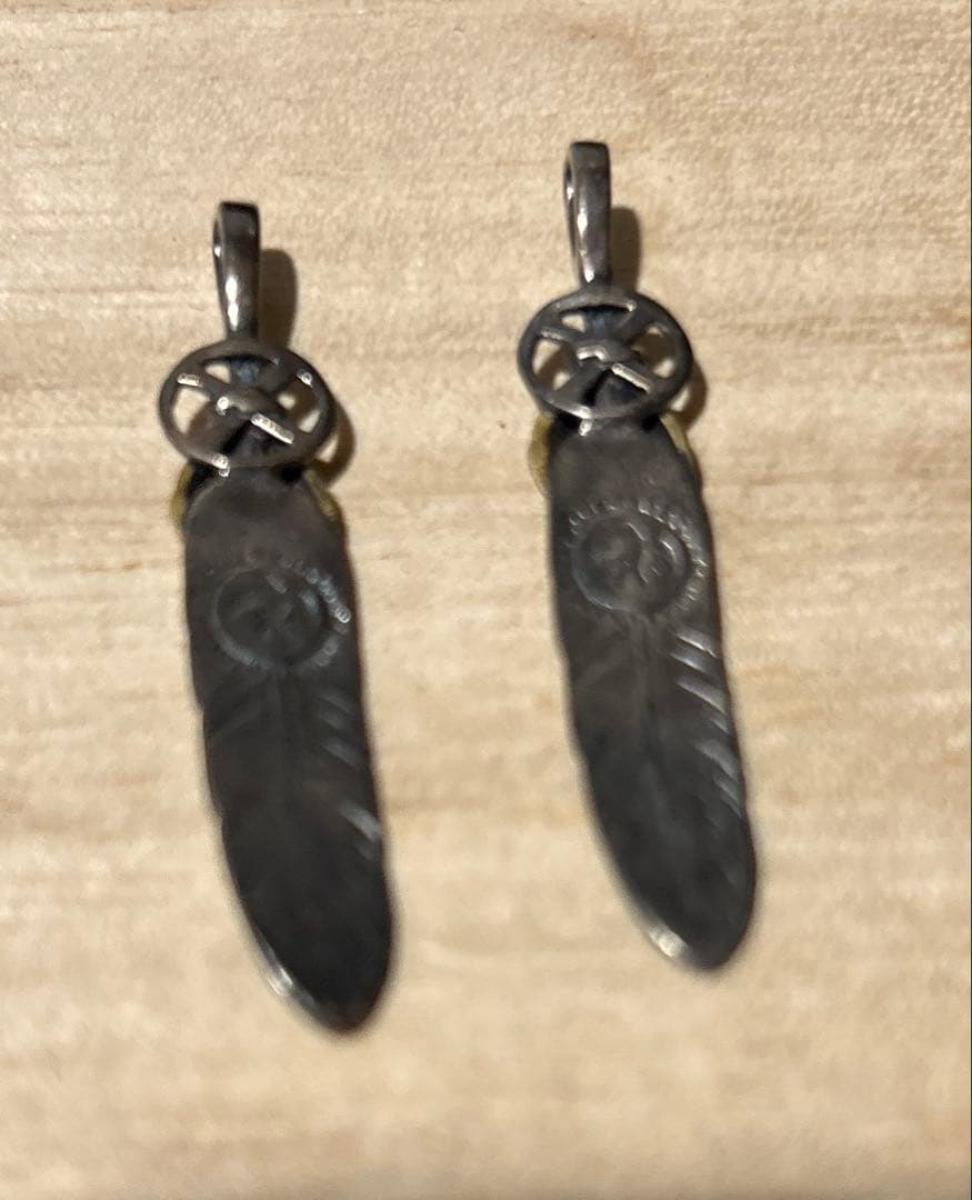 h*y様 ゴローズ 18Kハート付きホイールふフェザーMサイズ 2枚セット