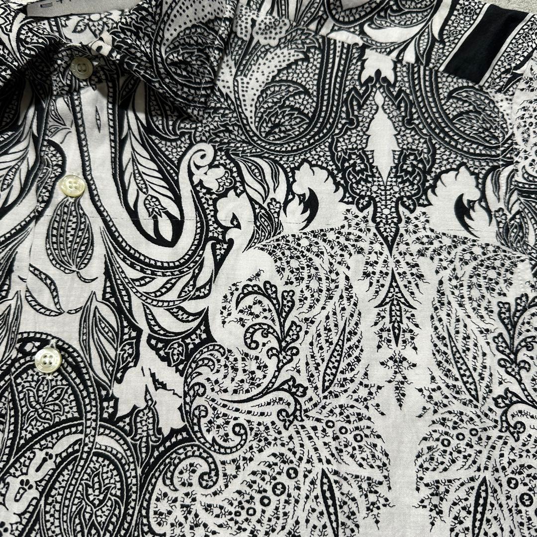 専用★メンズM✨ETRO エトロ　ペイズリー長袖総柄シャツ　ホワイト　白