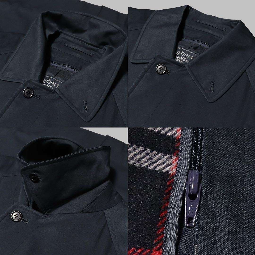 BURBERRY★ステンカラーコート★ノバチェック ライナー★ネイビー★90s