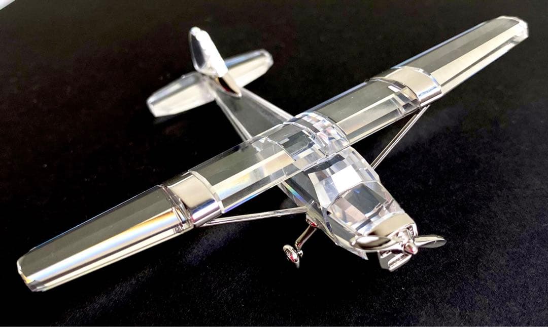 【中古】スワロフスキー Swarovski置物／プロペラ飛行機