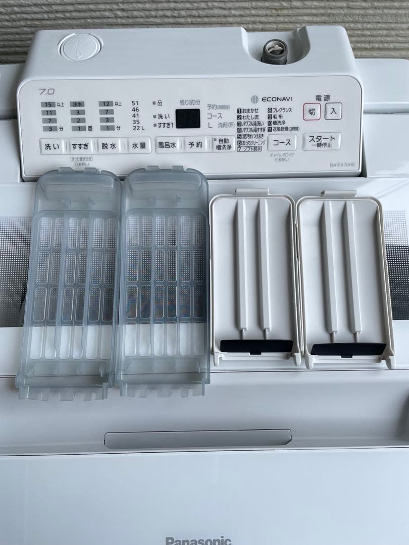 802 パナソニック 7kg洗濯機 エコナビ インバーター パワフル滝洗い搭載