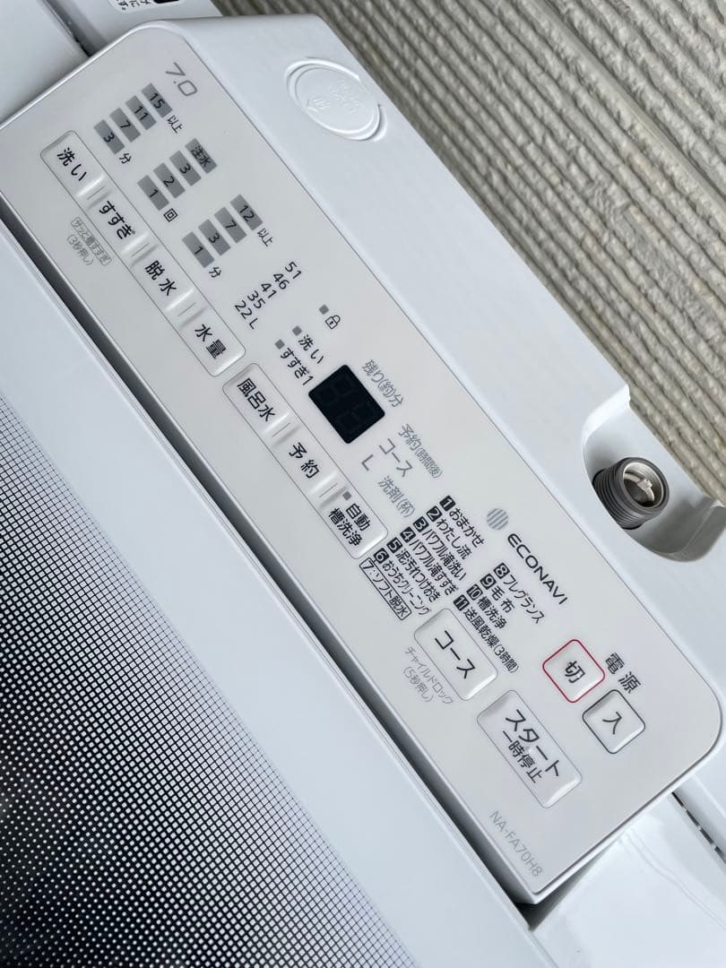802 パナソニック 7kg洗濯機 エコナビ インバーター パワフル滝洗い搭載
